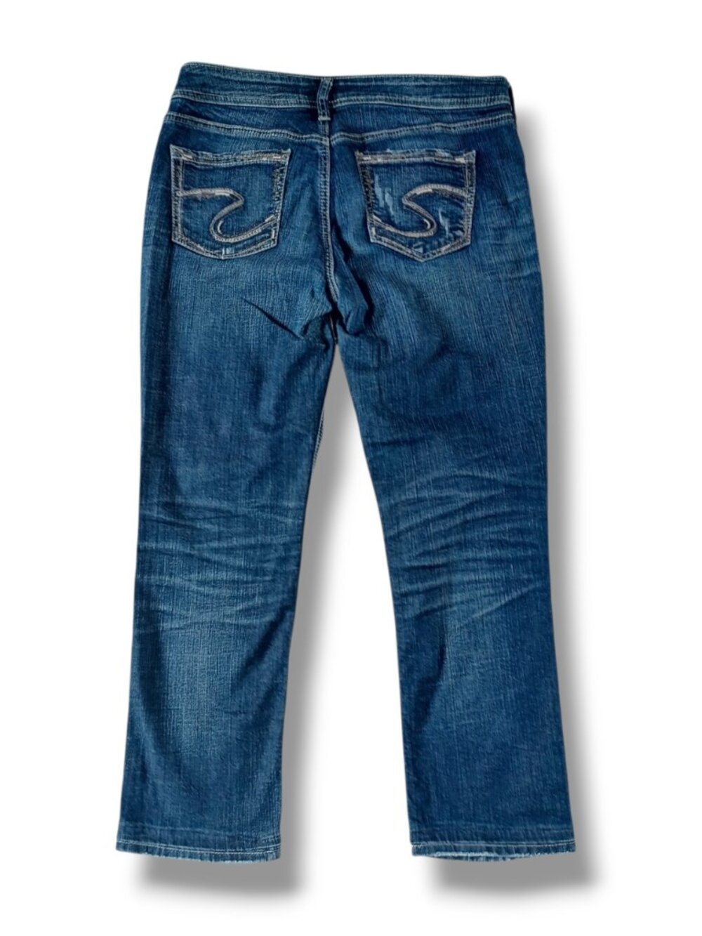 Silver Jeans Elyse Straight Leg Women's Midrise Dark Wash Size 28 Actual 32x26